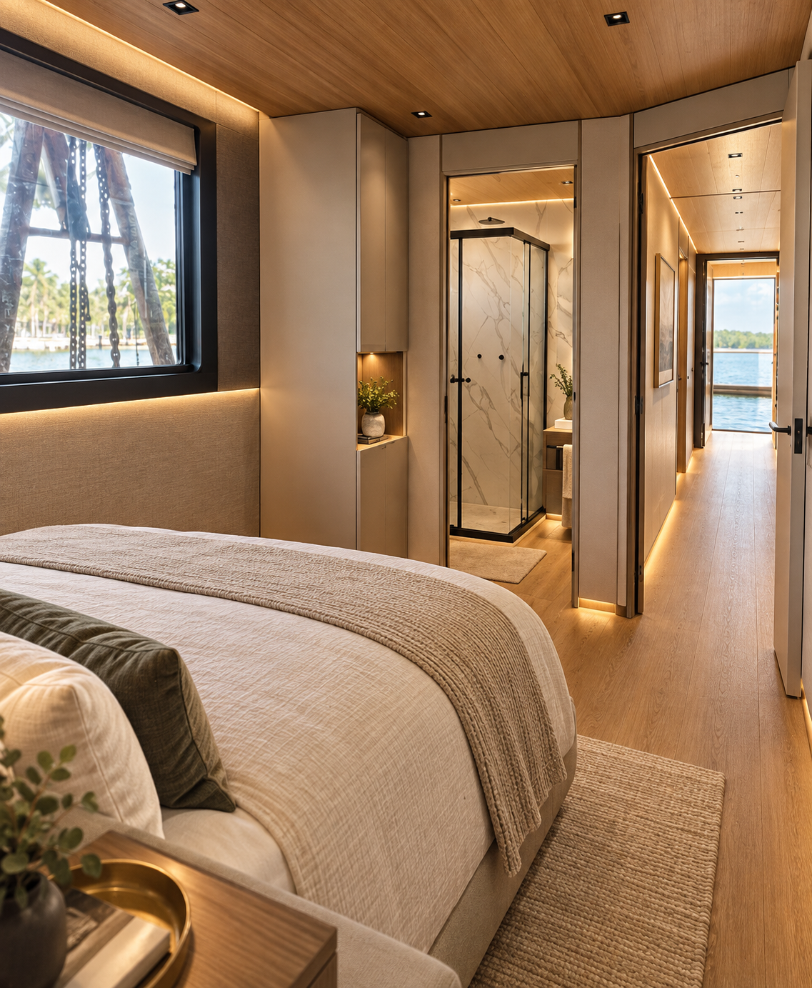 Interior da Float Yachts F11: Suíte